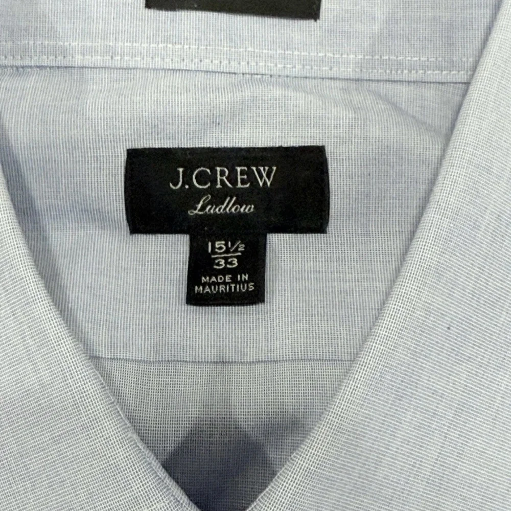 J.Crew Ludlow Shirt Mens Size 15.5 33 Blue Button Up Slim Cotton Blend